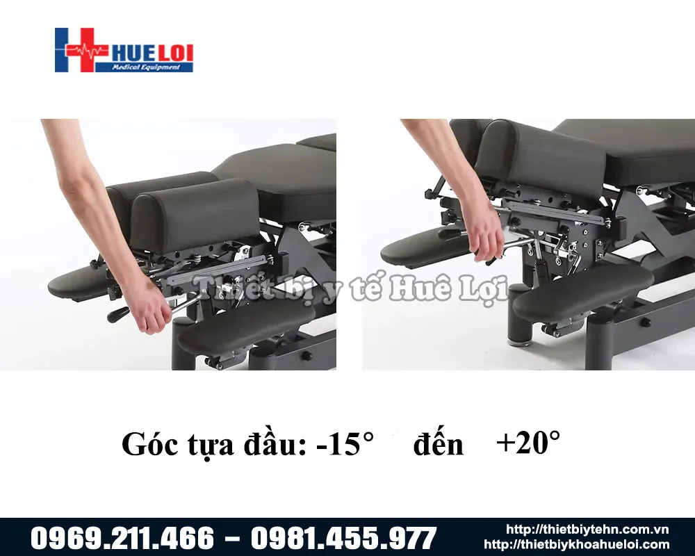 Góc độ điều chỉnh phần tựa đầu giường nắn chỉnh cột sống toàn thân model EL08B