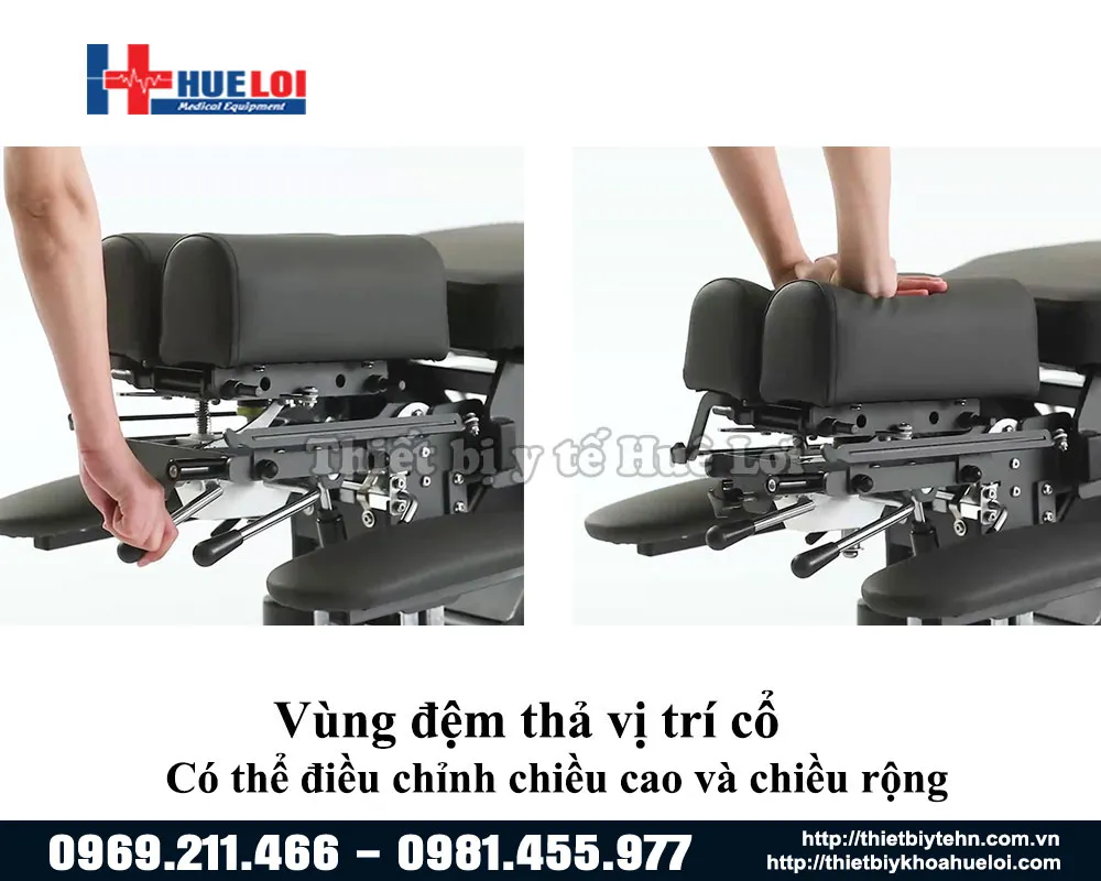 Thao tác thay đổi chiều cao vùng đệm cổ giường EL08B