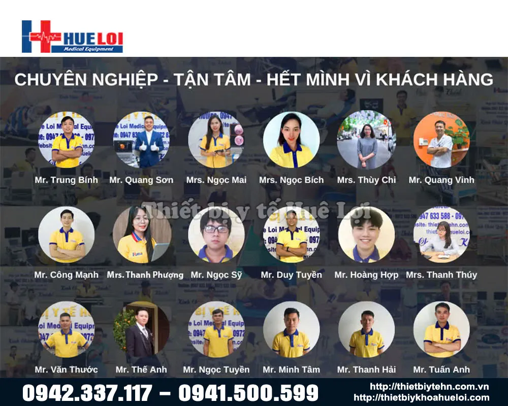 Nhân viên công ty thiết bị y tế Huê lợi