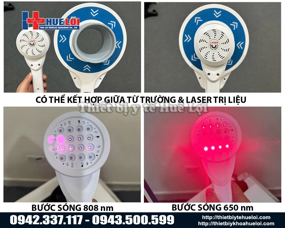tay cầm máy từ trường trị liệu hai kênh cao cấp