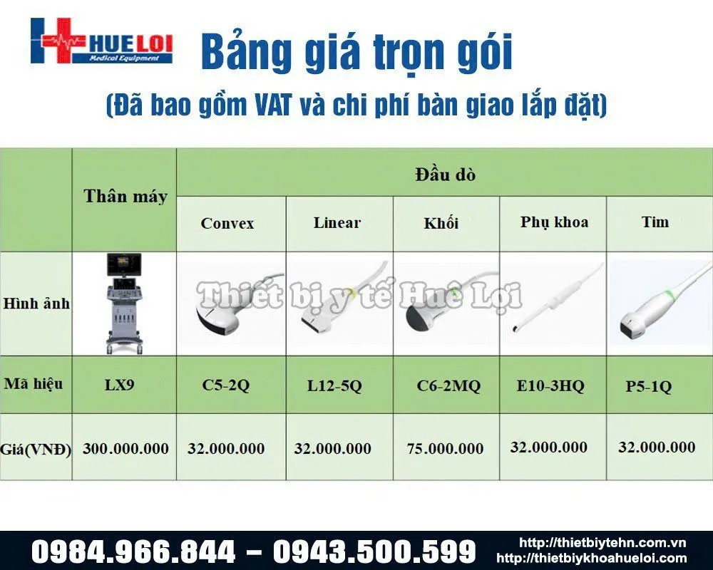Bảng giá chi tiết máy siêu âm Edan LX9