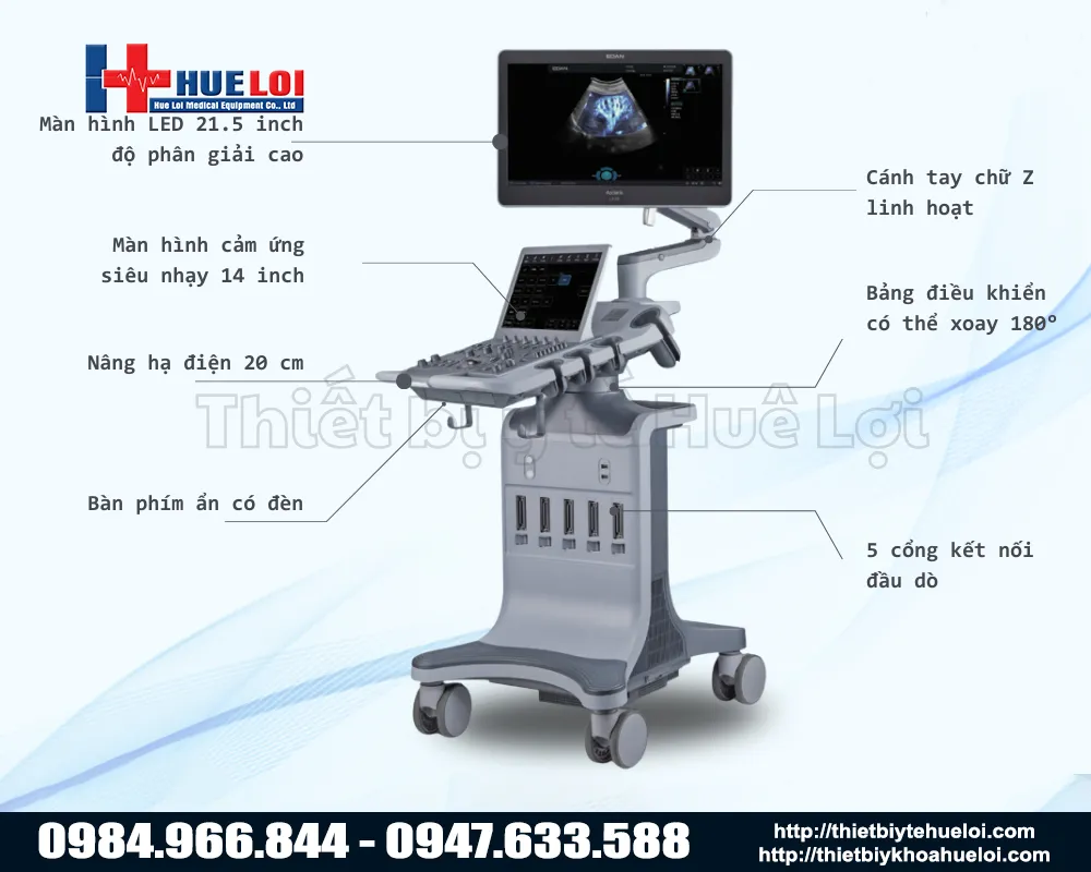Thiết kế máy siêu âm bàn đẩy EDAN LX85 tối ưu cho công năng sử dụng
