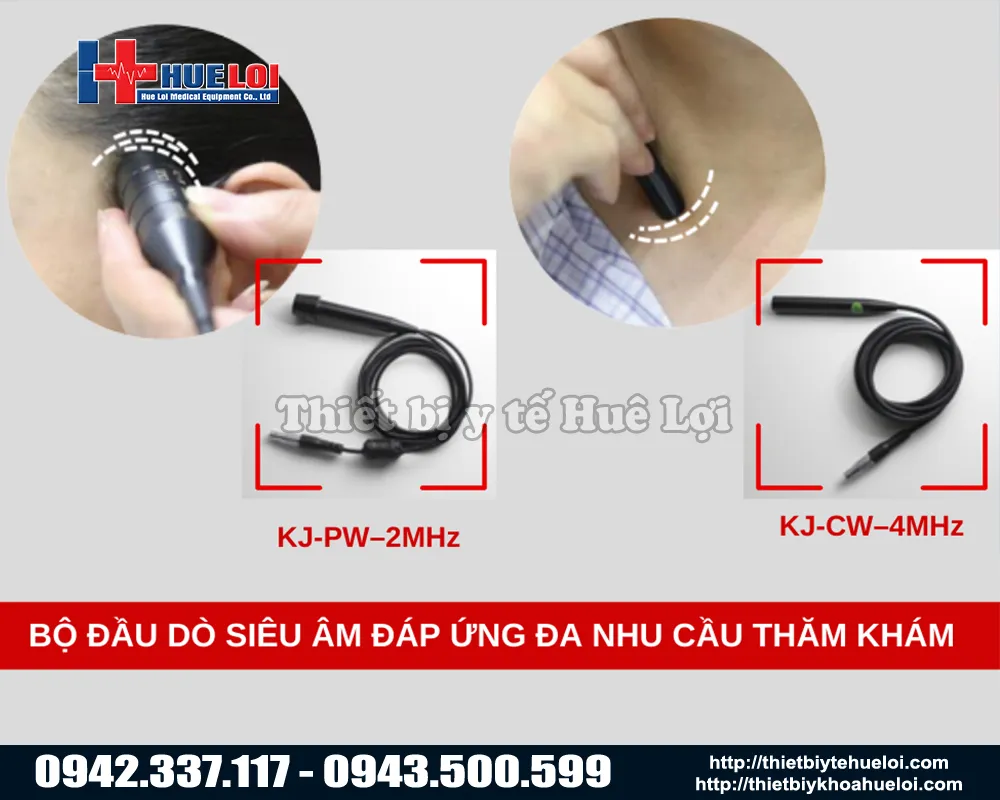 Đầu dò siêu âm của máy chẩn đoán hình ảnh xuyên sọ