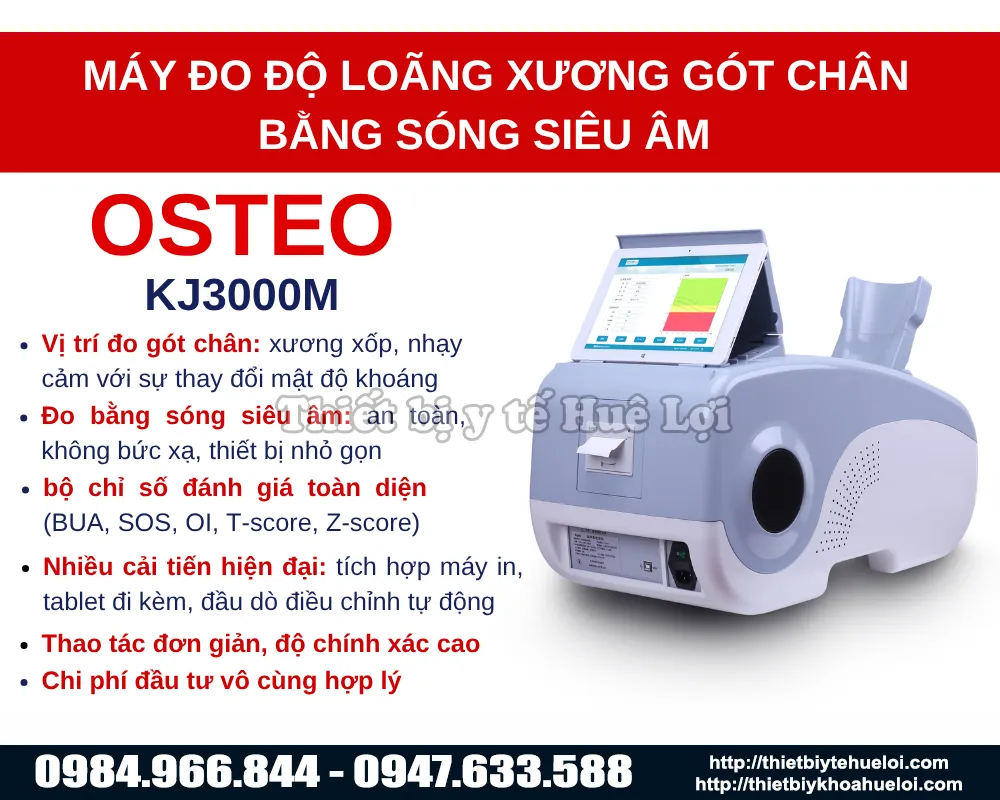 Máy đo độ loãng xương gót chân bằng sóng siêu âm OSTEOKJ3000M cao cấp