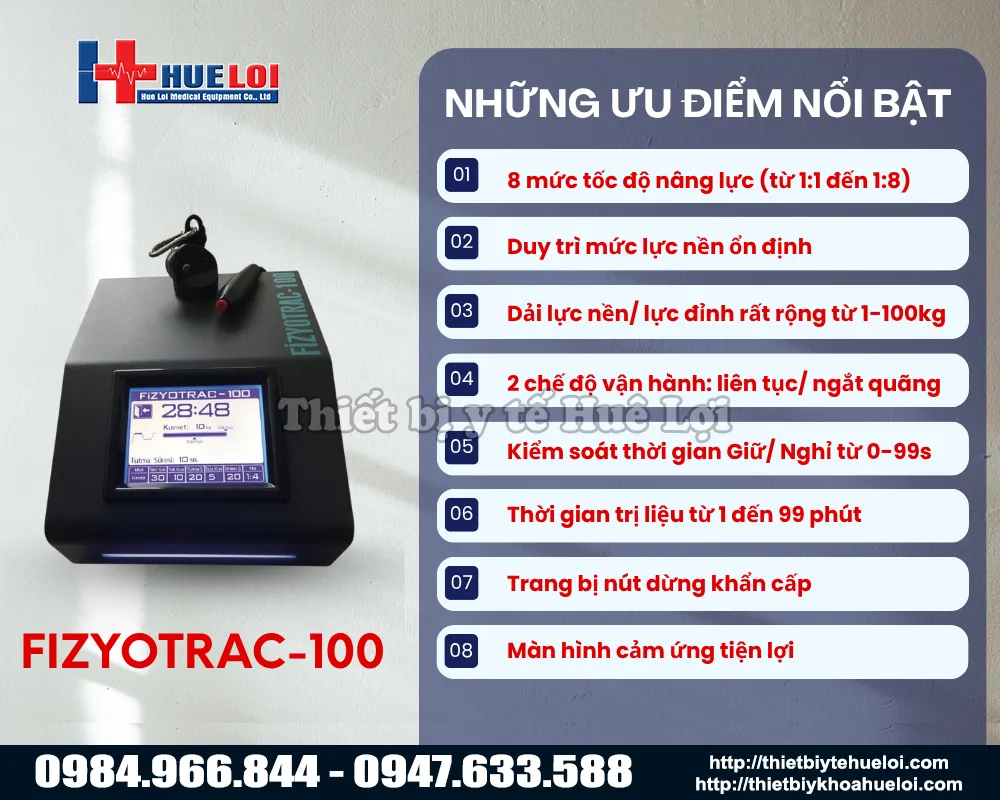 Đầu kéo hỗ trợ kéo giãn cột sống FIZYOTRAC-100