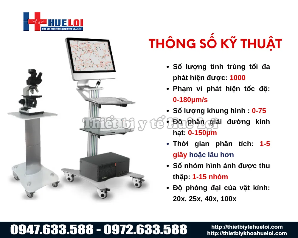 Thông số kỹ thuật của máy tinh dịch đồ phổ biến nhất hiện nay