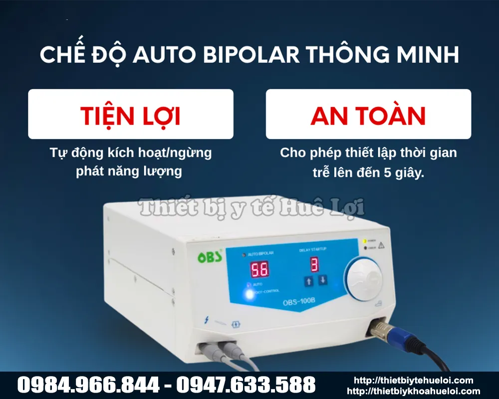 Chế độ lưỡng cực tự động trên máy cắt đốt thú y cao tần