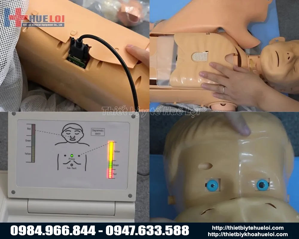 Mô hình cấp cứu trẻ em cao cấp có monitor cảnh báo