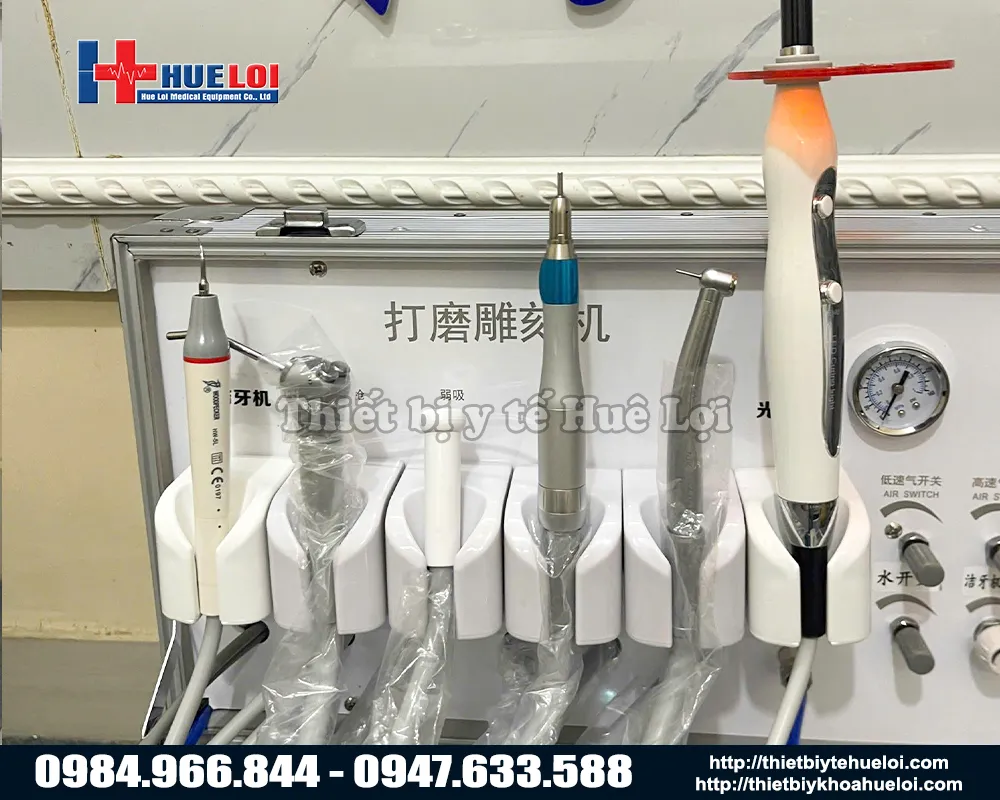 tay cầm trị liệu của vali nha khoa di động