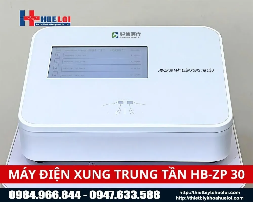 MÁY ĐIỆN XUNG TRUNG TẦN 4 CỔNG ĐIỀU TRỊ ĐỘC LẬP HB-ZP30