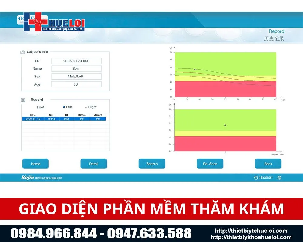 Phần mềm thăm kh&aacute;m m&aacute;y đo lo&atilde;ng xương 