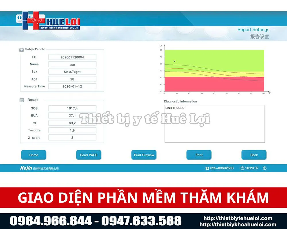 Phầm mềm thăm kh&aacute;m của m&aacute;y đo mật độ xương g&oacute;t ch&acirc;n