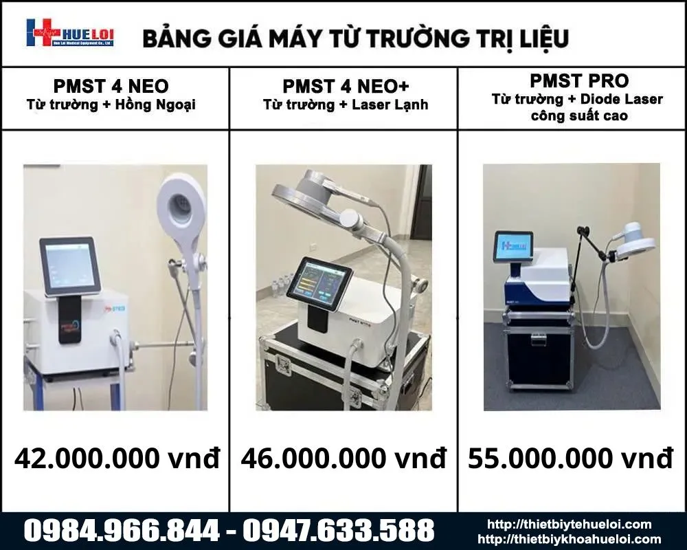 Bảng gi&aacute; m&aacute;y từ trường trị liệu