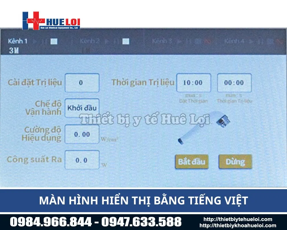 Giao diện m&aacute;y si&ecirc;u &acirc;m trị liệu đa tần số gi&aacute; rẻ