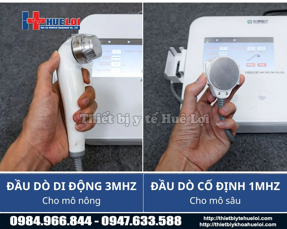 Đầu d&ograve; m&aacute;y si&ecirc;u &acirc;m trị liệu đa tần chuẩn y khoa của h&atilde;ng haobro