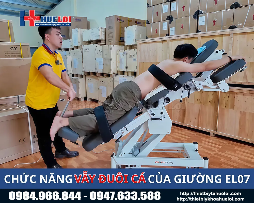 T&iacute;nh năng vẩy đu&ocirc;i c&aacute; ở giường t&aacute;c động cột sống el07