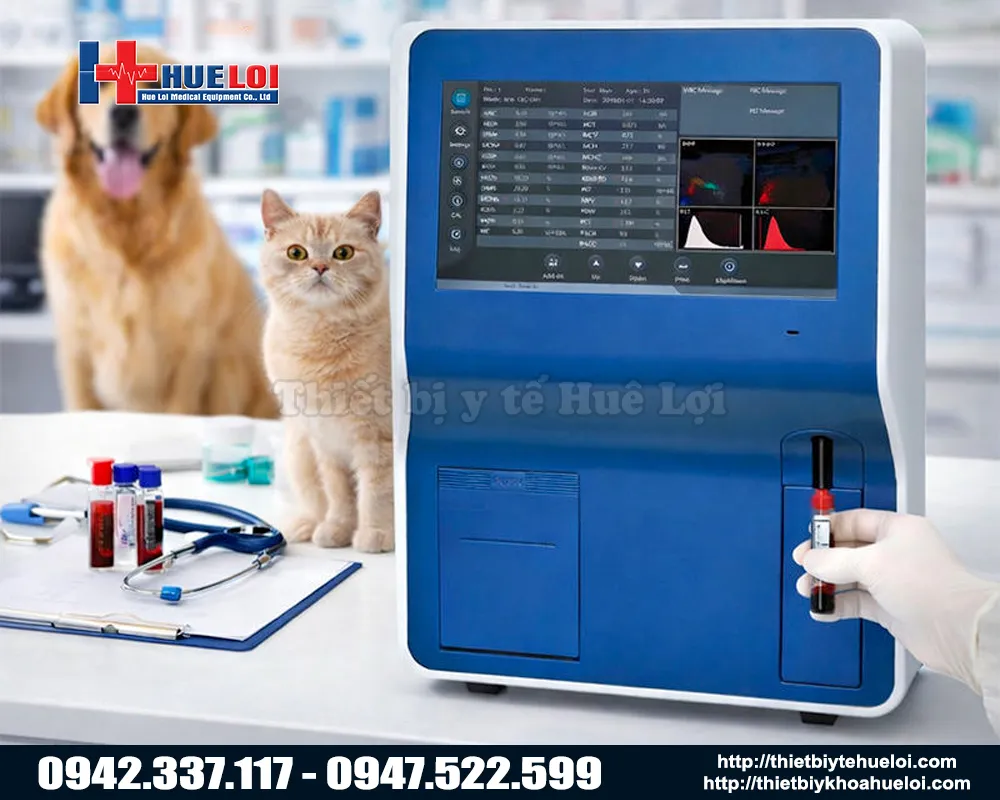 M&aacute;y x&eacute;t nghiệm m&aacute;u 5 th&agrave;nh phần d&ugrave;ng trong th&uacute; y bha-5000 vet