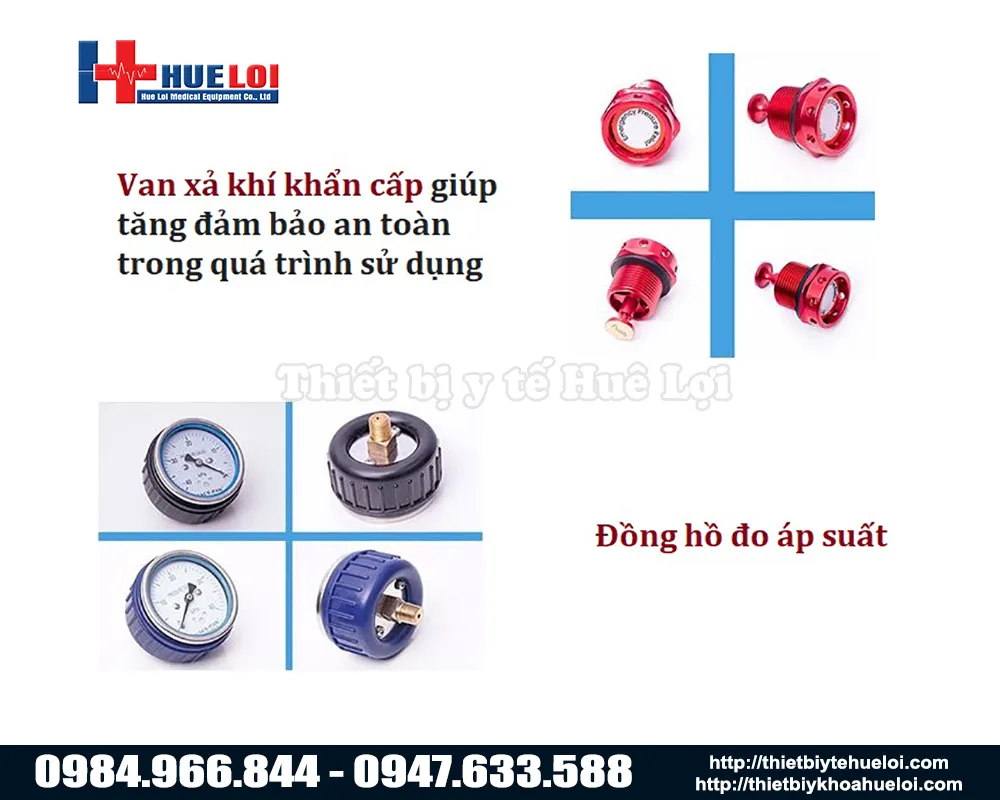 Hệ thống bảo vệ an to&agrave;n tự động khi d&ugrave;ng buồng oxi cao &aacute;p