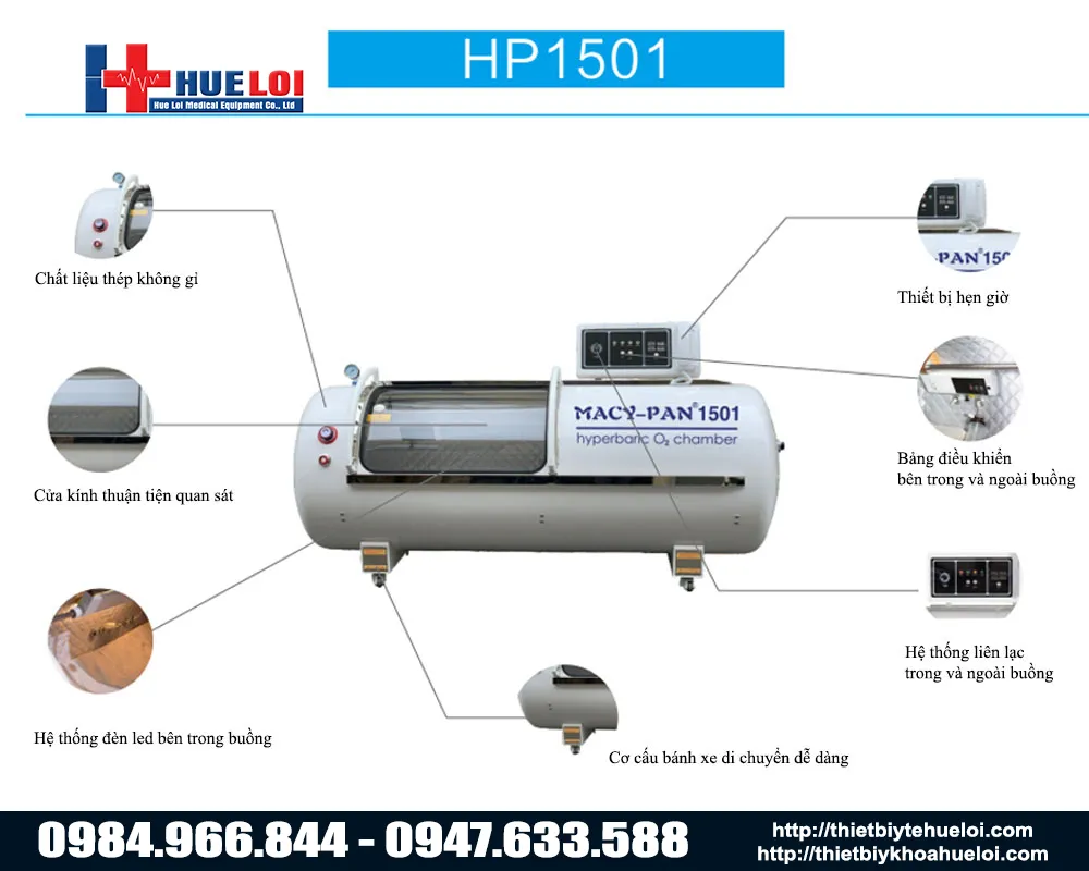 M&aacute;y n&eacute;n oxy cao &aacute;p trị liệu HP1501