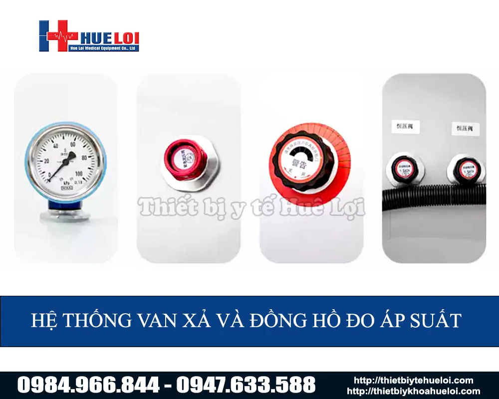 Hệ thống van xả v&agrave; đồng hồ đo buồng oxy cao &aacute;p mini cao cấp