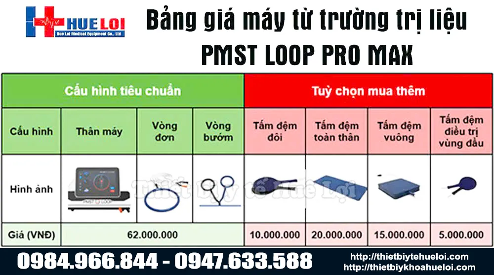 Bảng gi&aacute; m&aacute;y trị liệu to&agrave;n th&acirc;n cao cấp