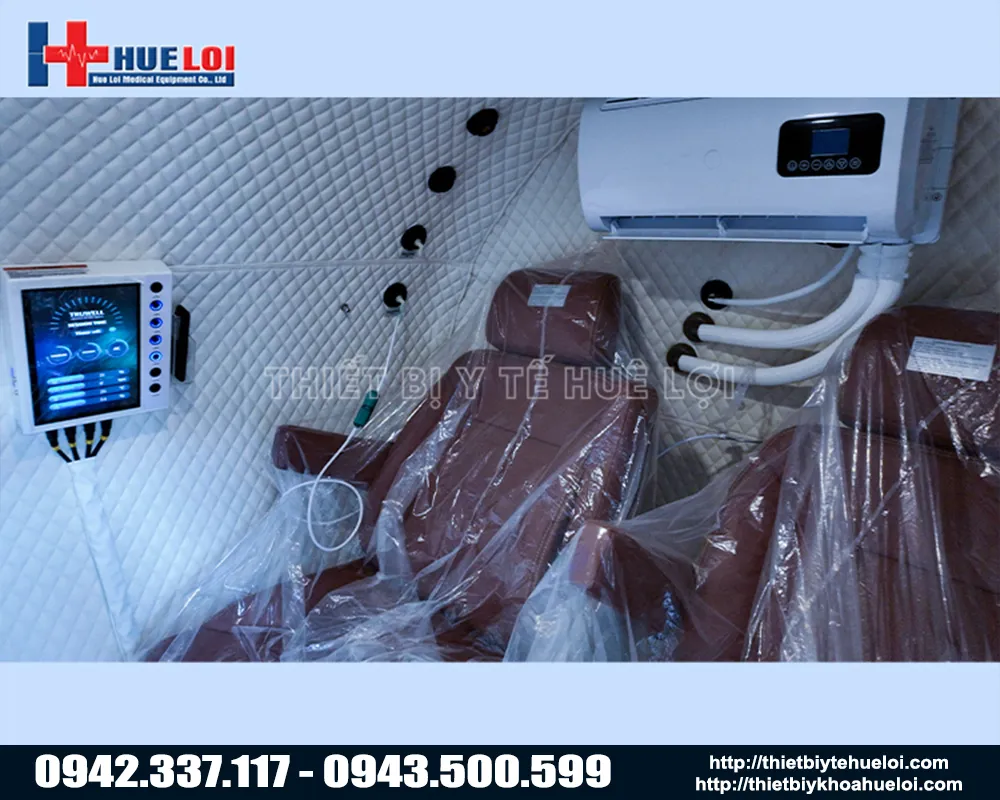 Nội thất buồng oxy tăng &aacute;p vỏ cứng đa chỗ ngồi điều trị