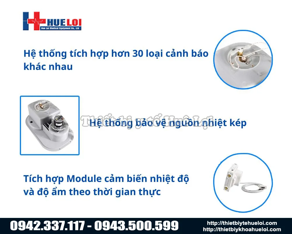 Hệ thống cảm biến an toàn trên lồng ấp trẻ sơ sinh ECOLA 3000