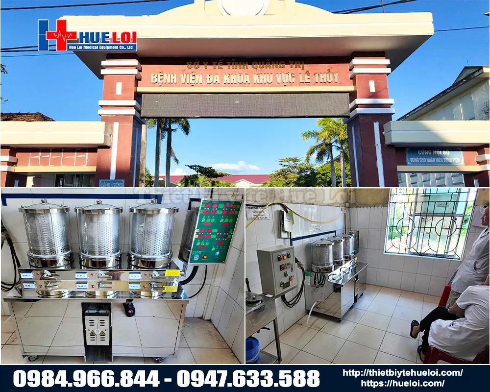 Hu&ecirc; lợi b&agrave;n giao m&aacute;y sắc thuốc v&agrave; đ&oacute;ng t&uacute;i cho bệnh viện
