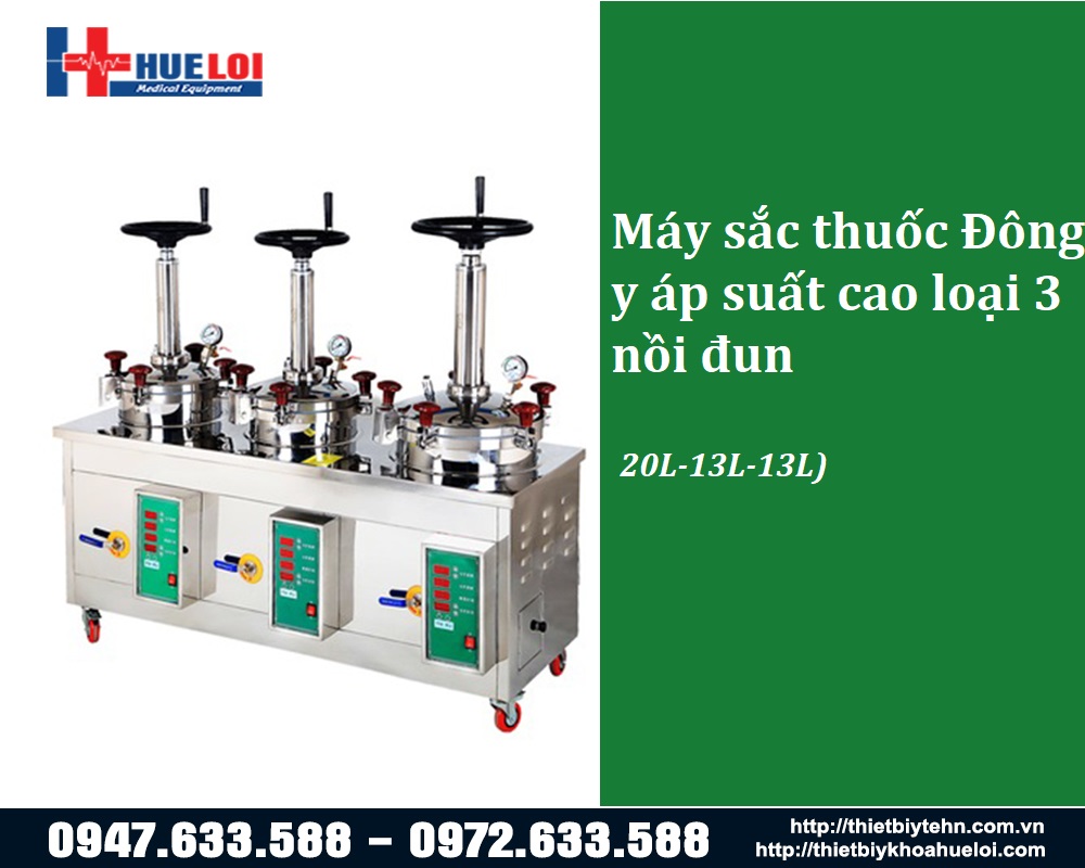 Máy sắc thuốc đông y 3 nồi áp suất cao