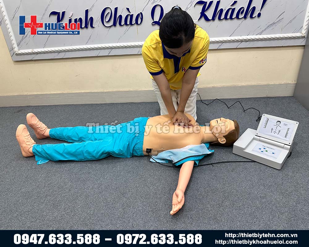 Mô hình người giả thực hành ép tim thổi ngạt cao 170cm