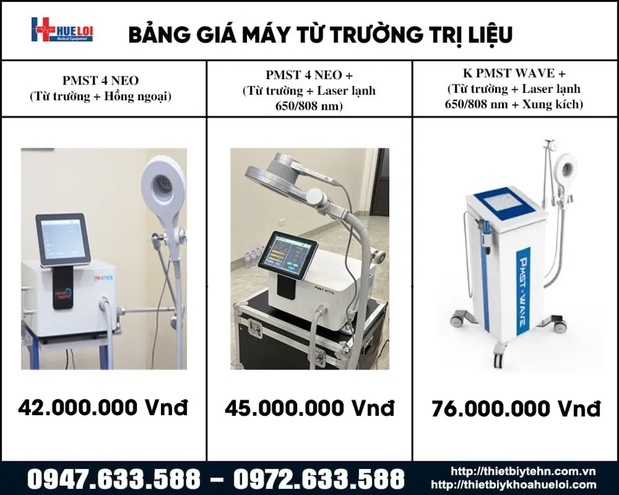 Bảng giá máy từ trường trị liệu